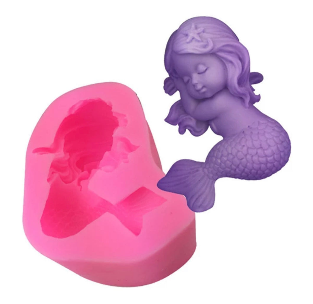 3D sleeping mermaid mould